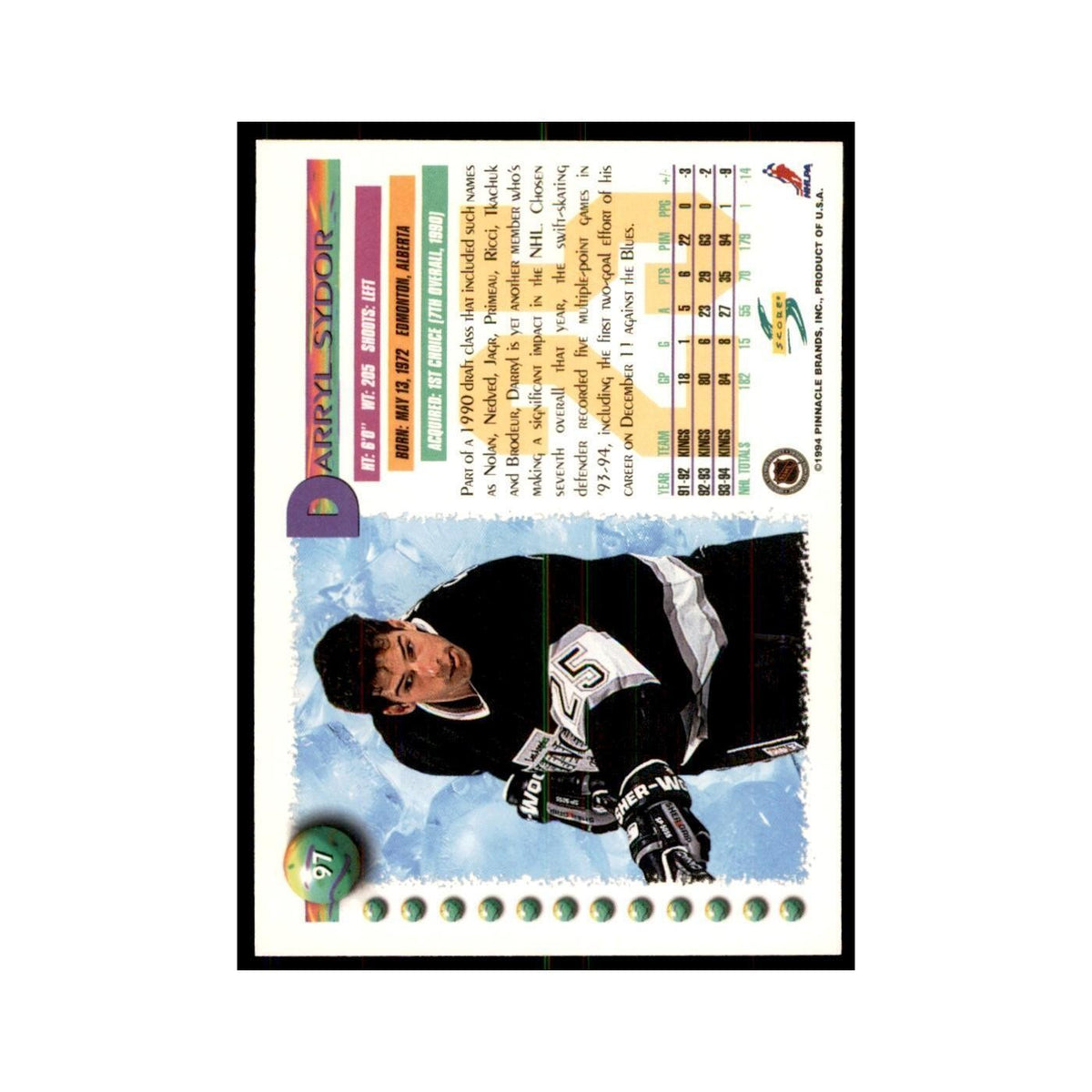 Darryl Sydor 1994 Score #97 Hockey Cards Hockey Card NM