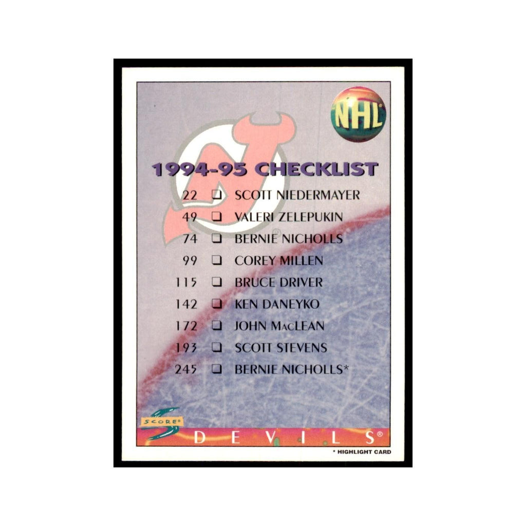 Checklist 1994 Score #269 Hockey Cards Hockey Card NM