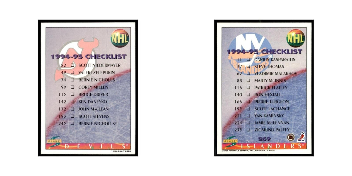 Checklist 1994 Score #269 Hockey Cards Hockey Card NM