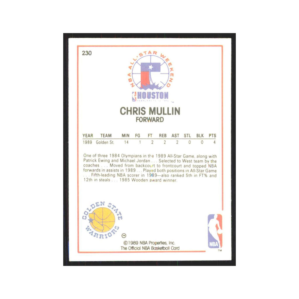 Chris Mullin 1989 NBA Hoops #230 Golden State Warriors Basketball Card NM