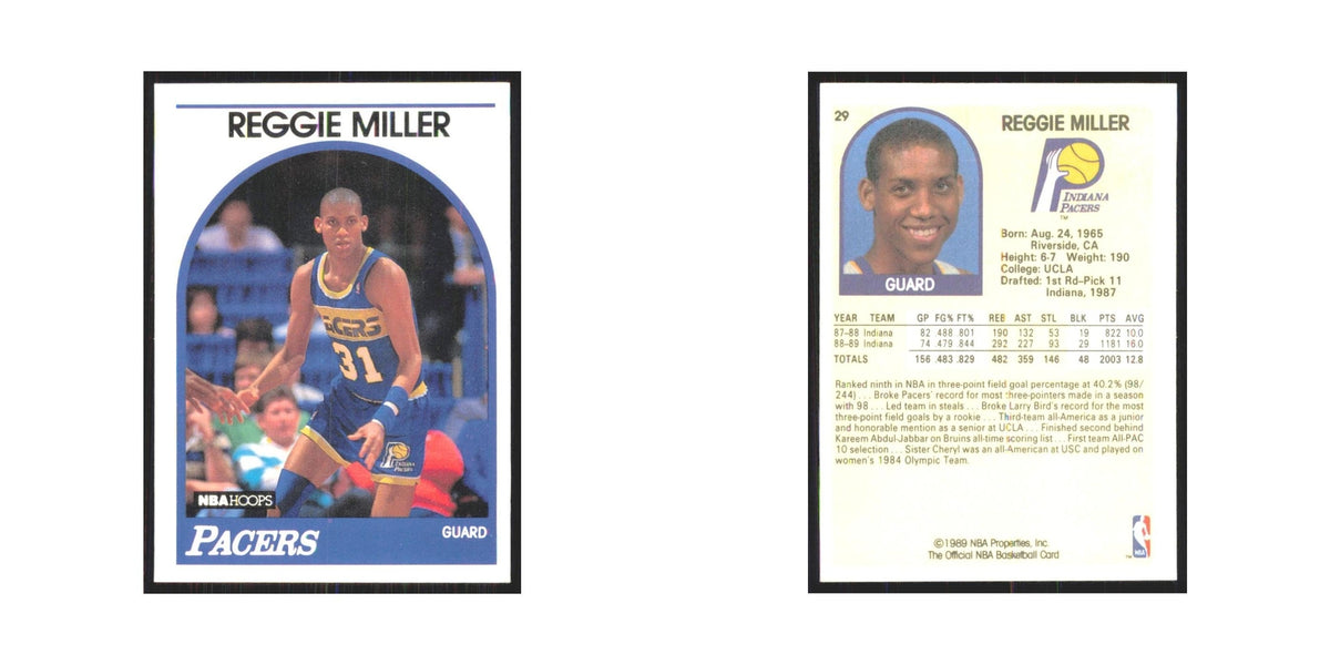Reggie Miller 1989 NBA Hoops #29 Indiana Pacers Basketball Card NM