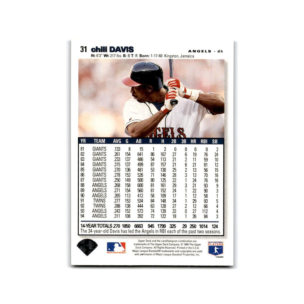 Chili Davis 1995 Collector's Choice SE #31 California Angels Baseball Card NM