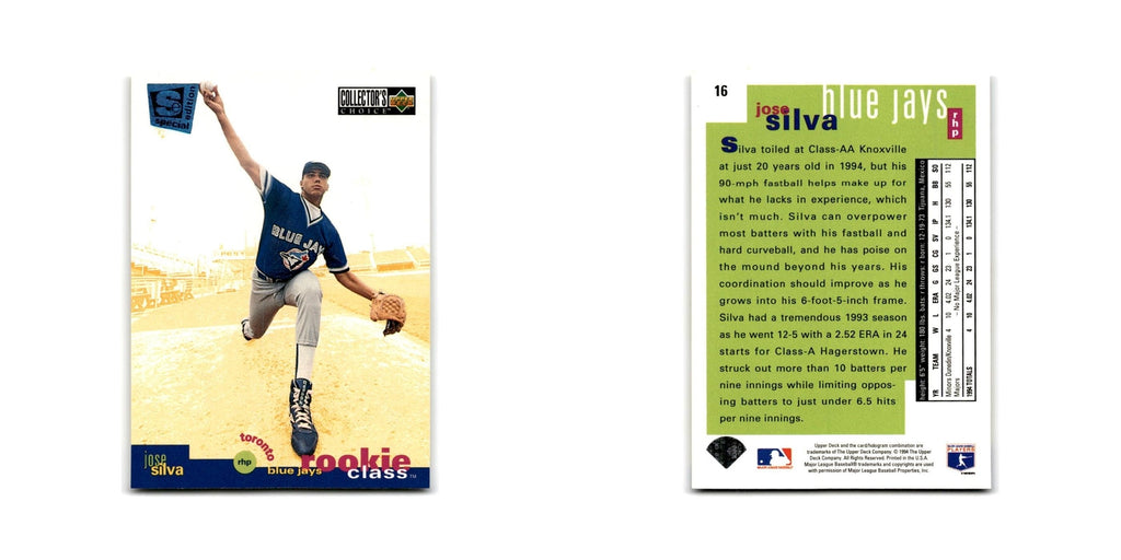 Jose Silva Rookie 1995 Collector's Choice SE #16 Toronto Blue Jays NM