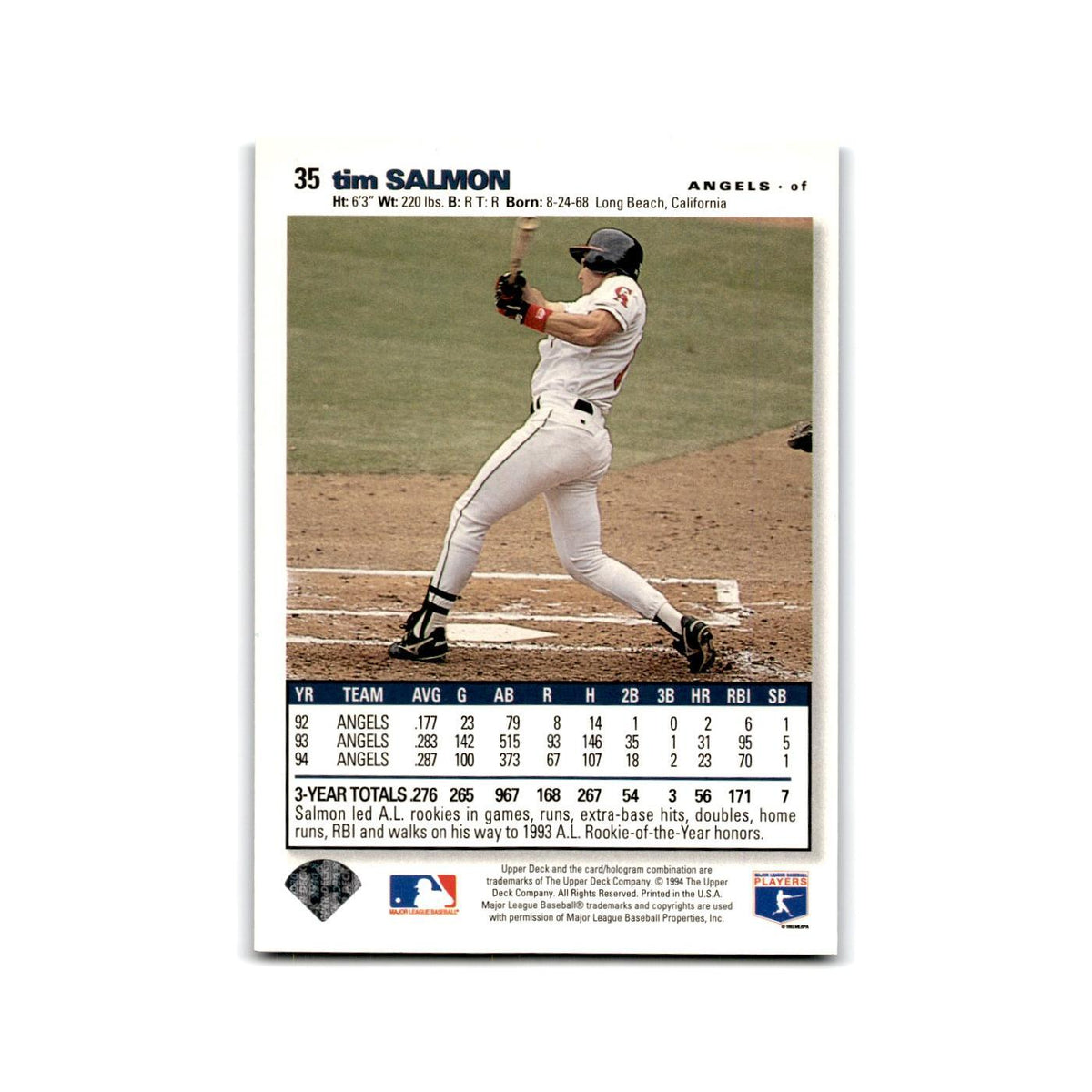 Tim Salmon 1995 Collector's Choice SE #35 California Angels Baseball Card NM