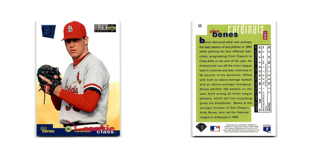 Alan Benes Rookie 1995 Collector's Choice SE #11 St. Louis Cardinals NM