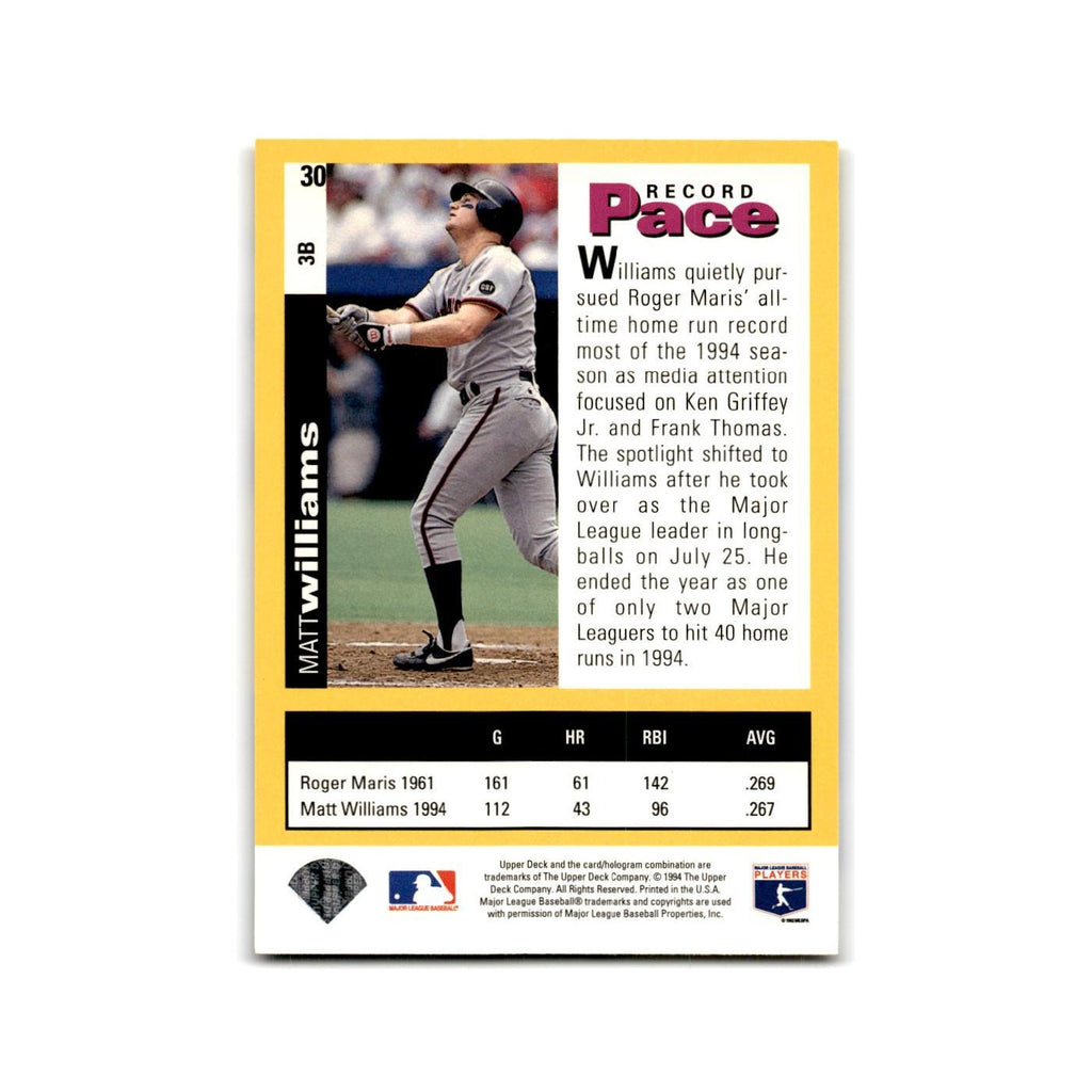 Matt Williams 1995 Collector's Choice SE #30 San Francisco Giants NM