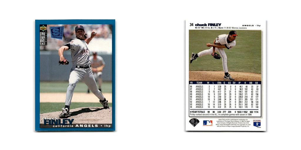 Chuck Finley 1995 Collector's Choice SE #34 California Angels Baseball Card NM