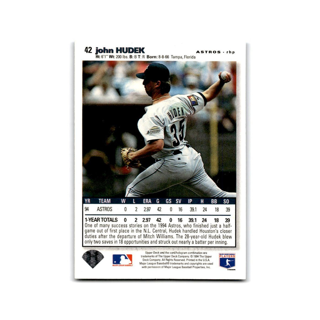 John Hudek 1995 Collector's Choice SE #42 Houston Astros Baseball Card NM