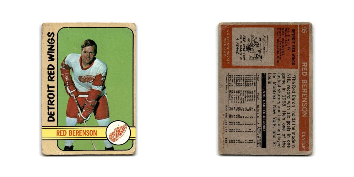 1972 Topps Red Berenson Detroit Red Wings #95
