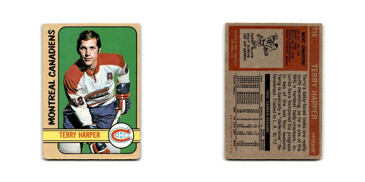 1972 Topps Terry Harper Montreal Canadiens #119