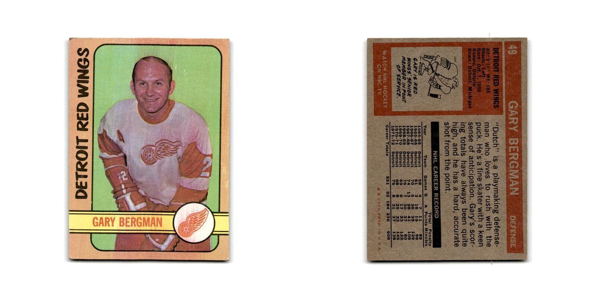 1972 Topps Gary Bergman Detroit Red Wings #49