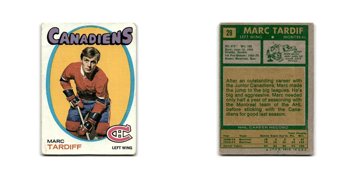 1971 Topps Marc Tardif Montreal Canadiens #29