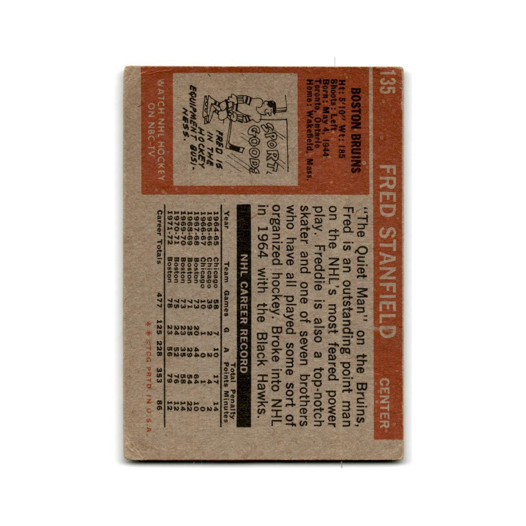 1972 Topps Fred Stanfield Boston Bruins #135