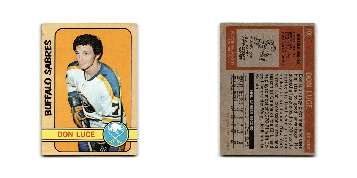 1972 Topps Don Luce Buffalo Sabres #106