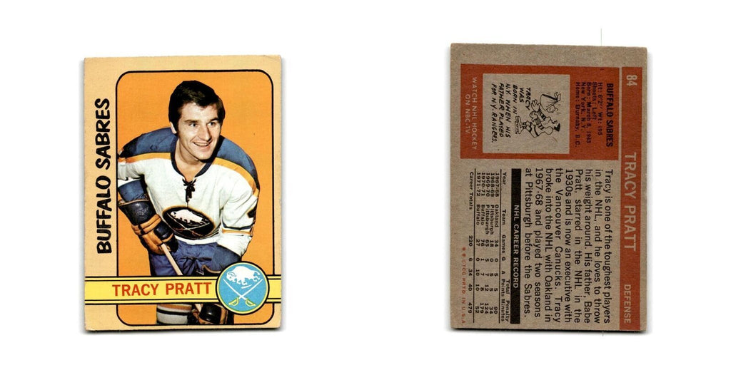 1972 Topps Tracy Pratt Buffalo Sabres #84