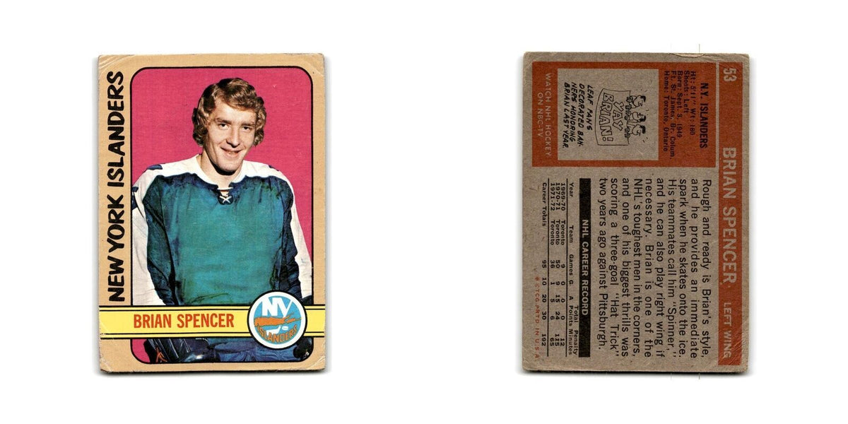 1972 Topps Brian Spencer New York Islanders #53
