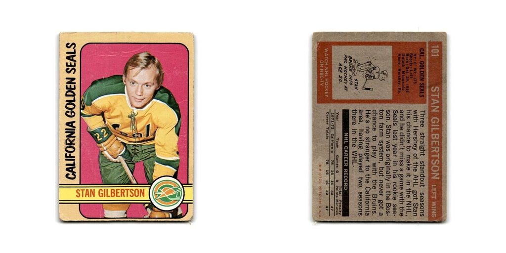 1972 Topps Stan Gilbertson California Golden Seals #101