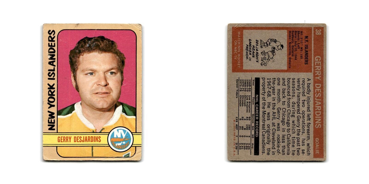 1972 Topps Gerry Desjardins New York Islanders #38