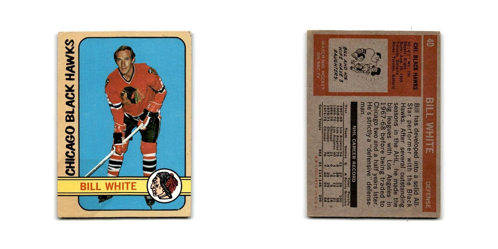 1972 Topps Bill White Chicago Blackhawks #40