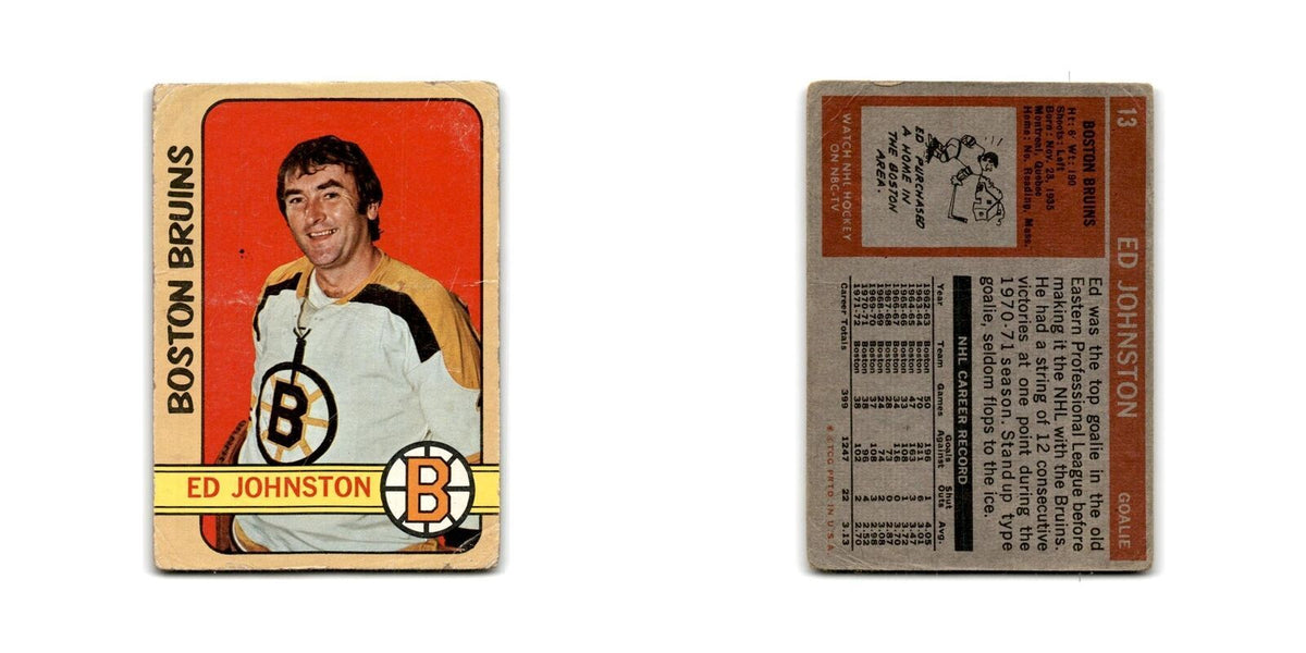 1972 Topps Ed Johnston Boston Bruins #13