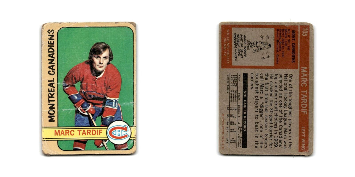 1972 Topps Marc Tardif Montreal Canadiens #105