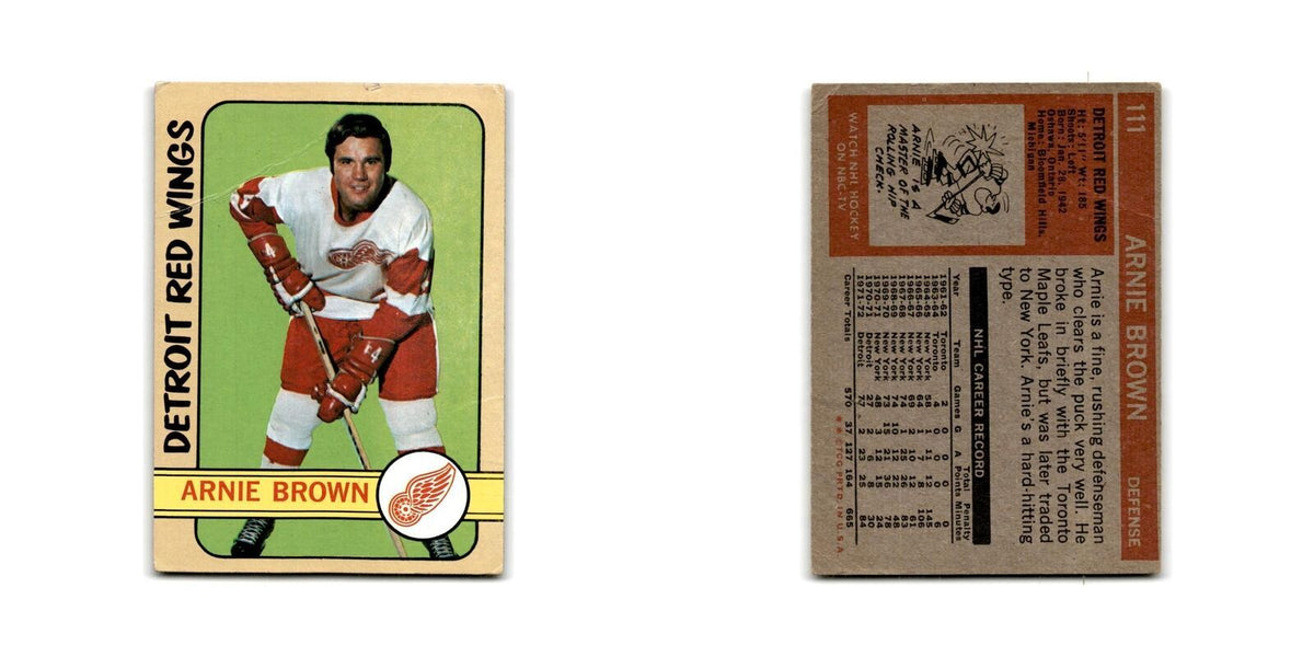 1972 Topps Arnie Brown Detroit Red Wings #111