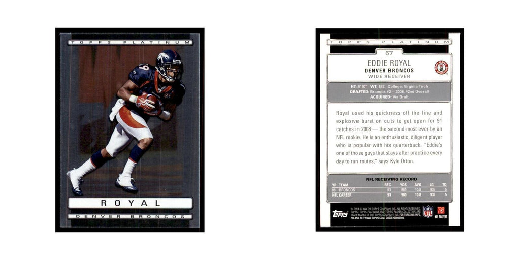 2009 Topps Platinum Eddie Royal Football Cards #67