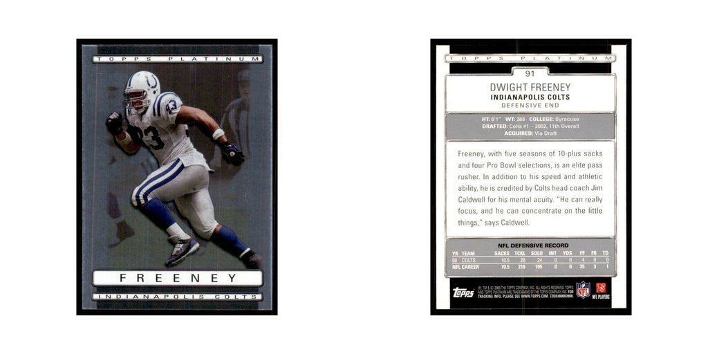 2009 Topps Platinum Dwight Freeney Football Cards #91