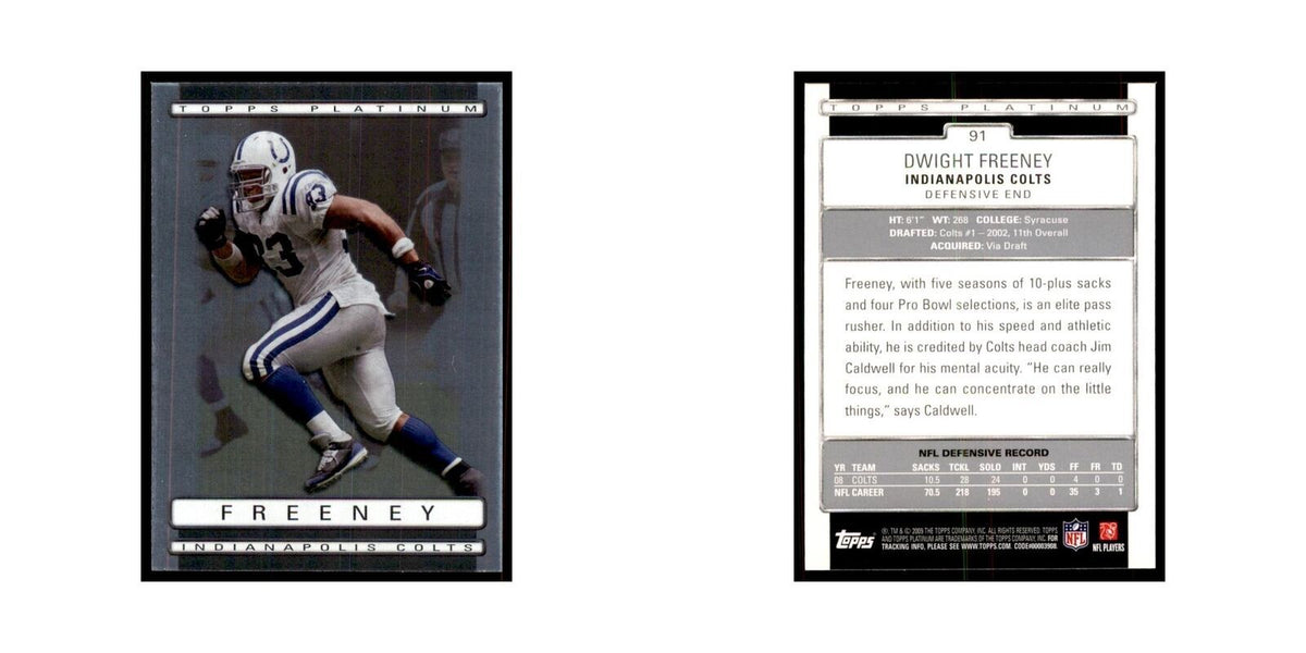 2009 Topps Platinum Dwight Freeney Football Cards #91