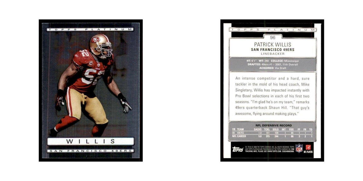 2009 Topps Platinum Patrick Willis Football Cards #96