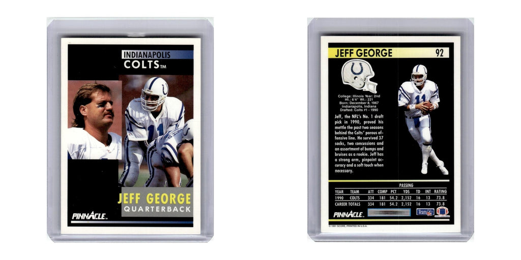 1991 Pinnacle Jeff George Colts #92