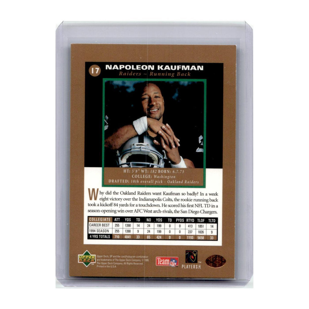 1995 SP Premier Prospects Napoleon Kaufman RC Raiders #17