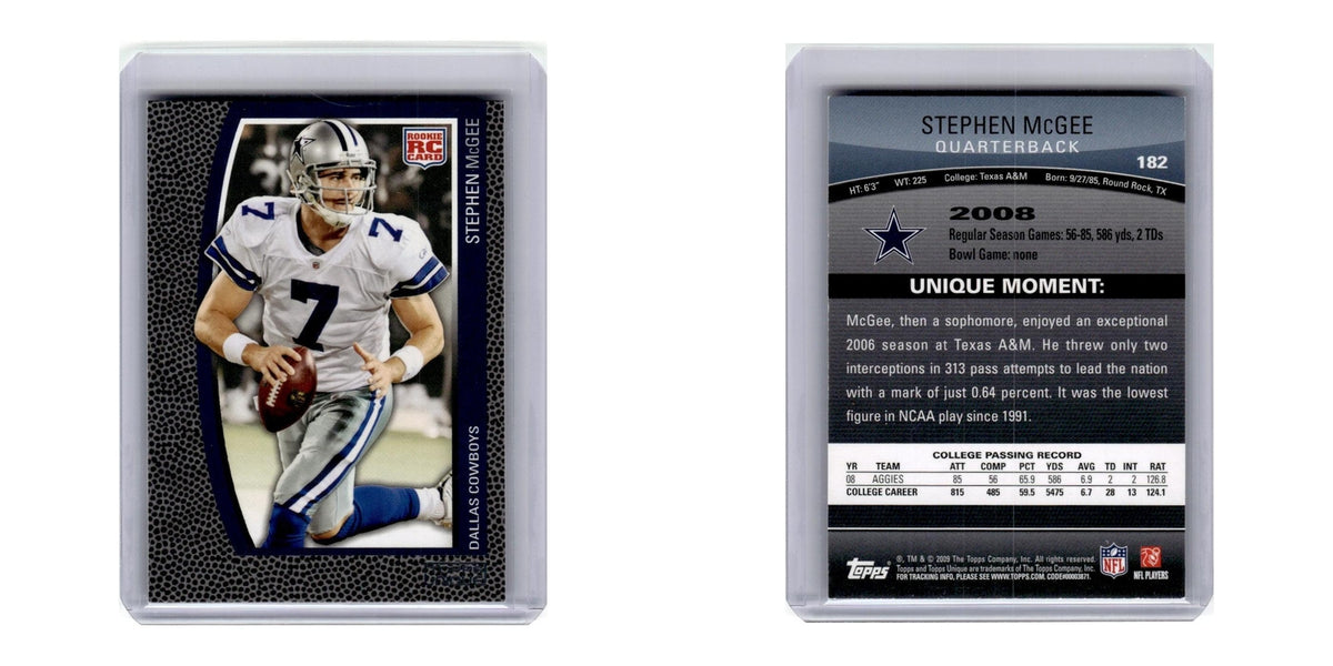 2009 Topps Unique Stephen McGee RC Cowboys #182