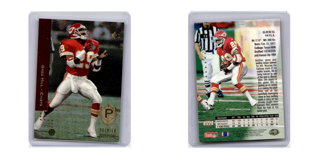 1994 SP Premier Prospects Greg Hill RC Chiefs #13