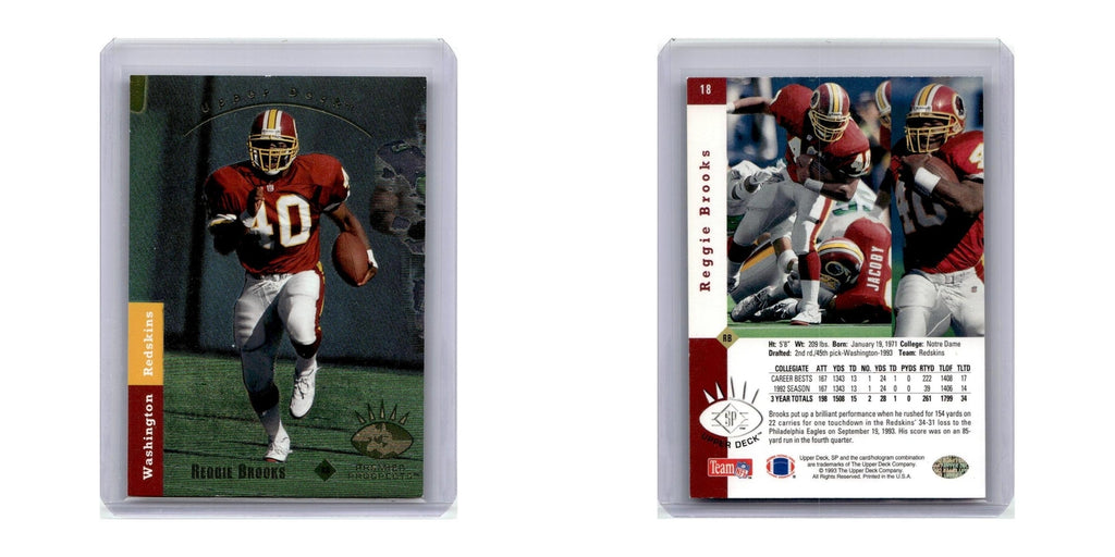 1993 SP Reggie Brooks RC Redskins #18