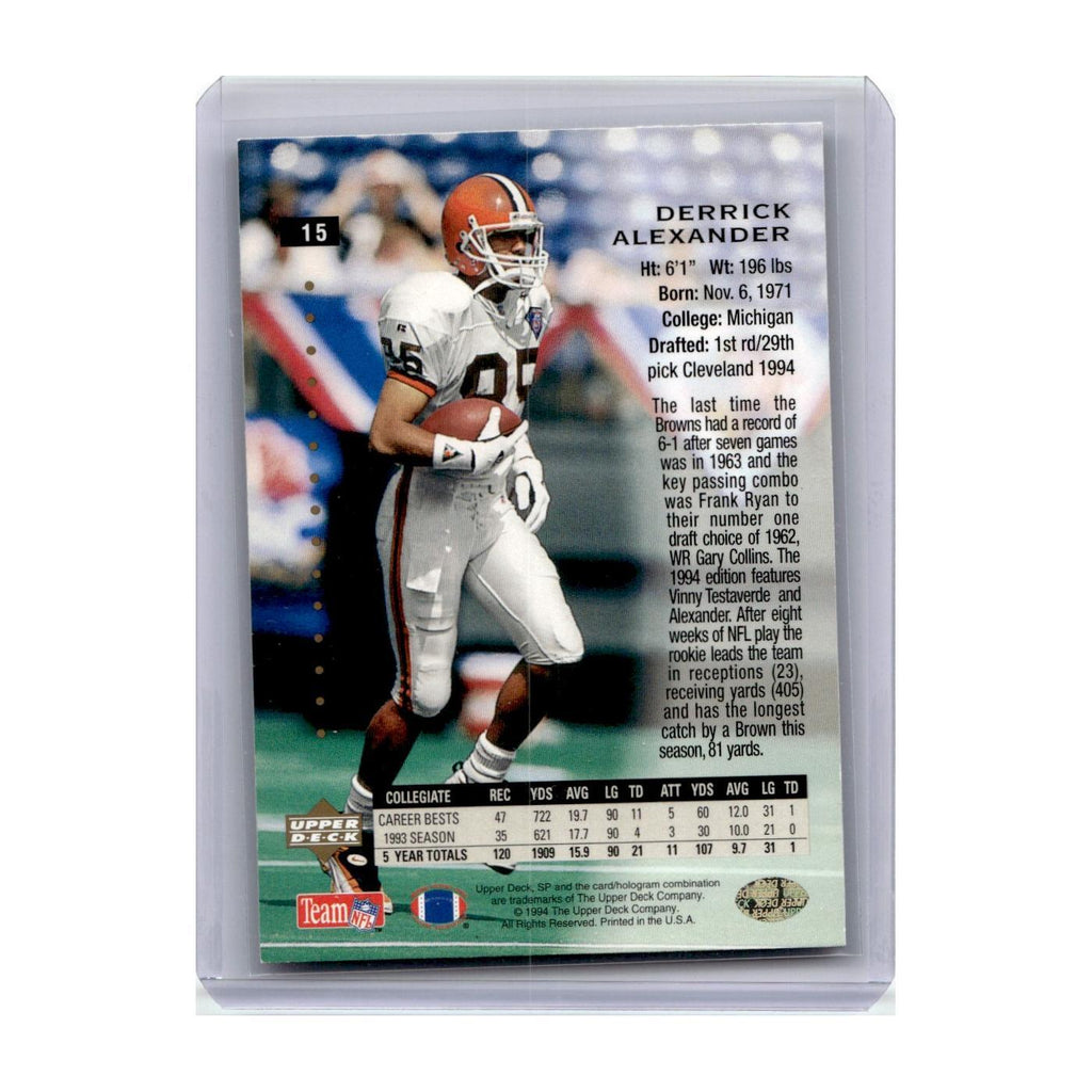 1994 SP Premier Prospects Derrick Alexander RC Browns #15