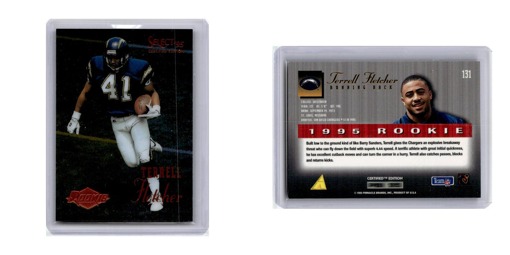 1995 Select Certified Terrell Fletcher RC San Diego Chargers #131