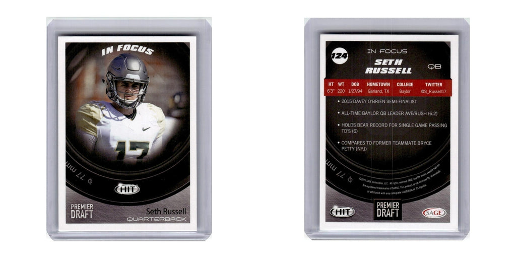 2017 SAGE HIT Seth Russell Baylor Bears #124