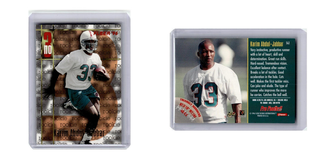 1996 Fleer Karim Abdul-Jabbar RC Dolphins #141