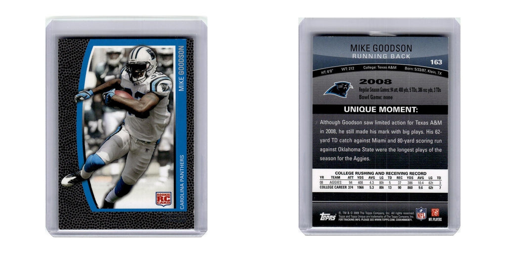 2009 Topps Unique Mike Goodson RC Panthers #163