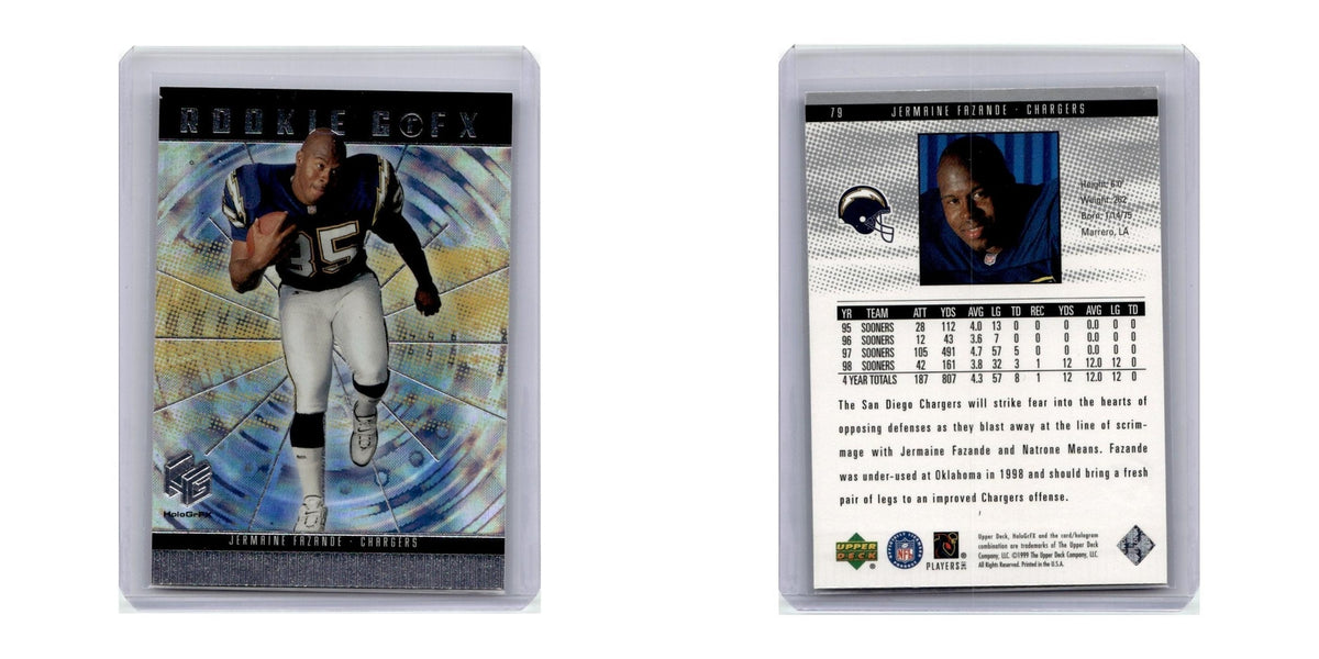1999 Upper Deck HoloGrFX Jermaine Fazande RC San Diego Chargers #79