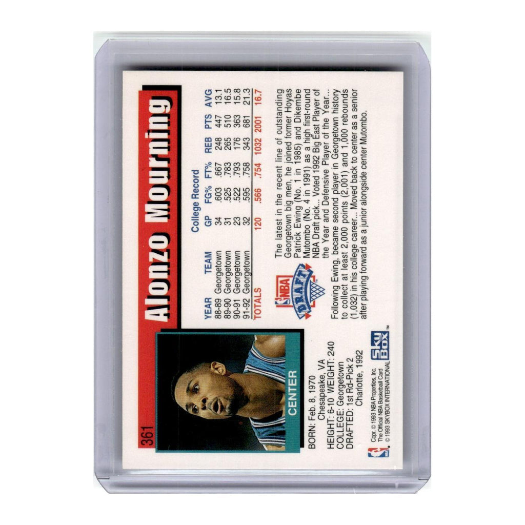 1992 Hoops Alonzo Mourning Hornets #361