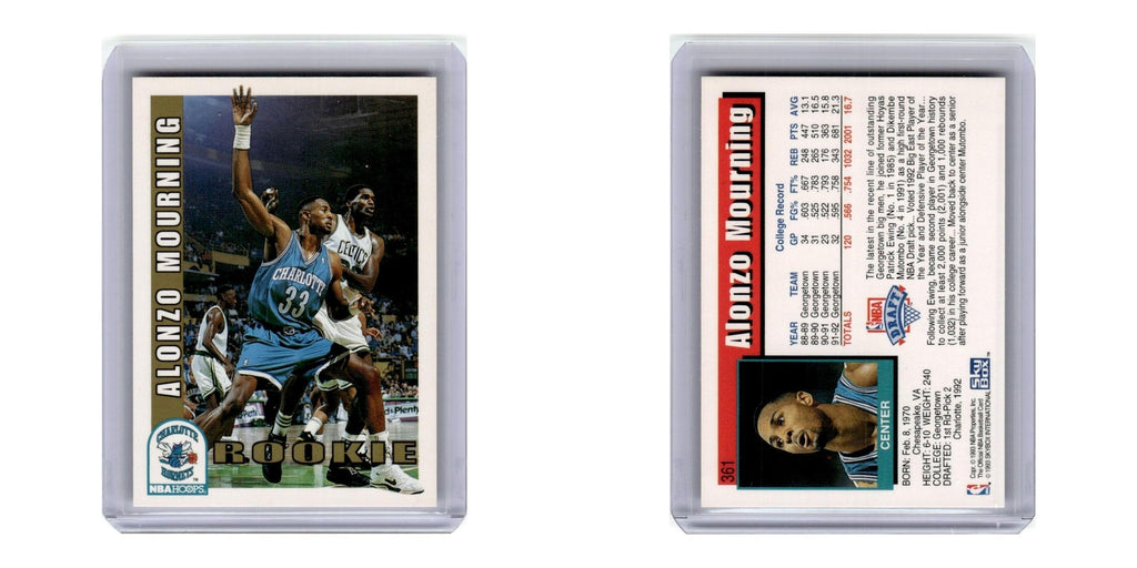 1992 Hoops Alonzo Mourning Hornets #361