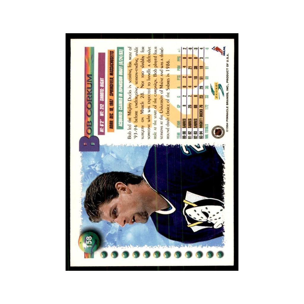 Bob Corkum 1994 Score #158 Hockey Cards Hockey Card NM