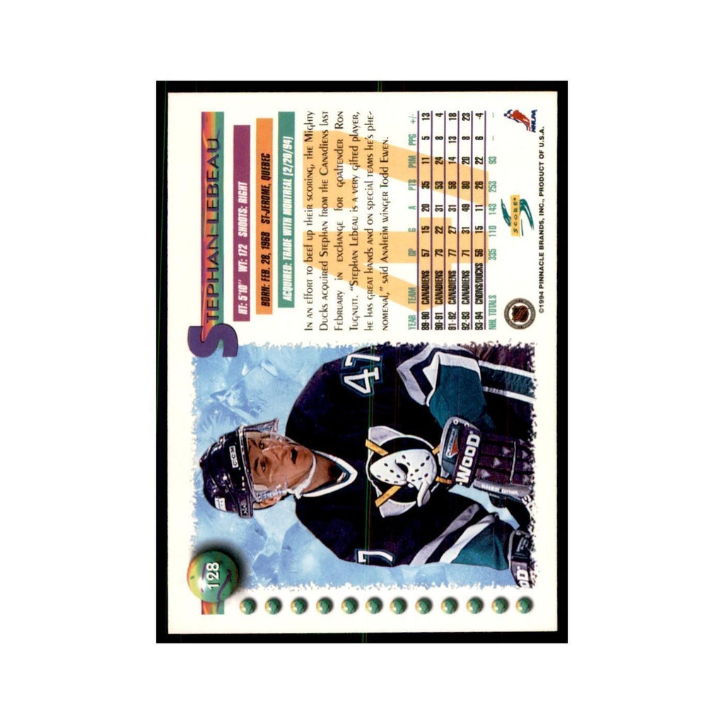 Stephan Lebeau 1994 Score #128 Hockey Cards Hockey Card NM
