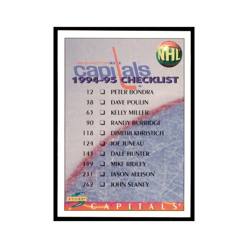 Checklist 1994 Score #275 Hockey Cards Hockey Card NM