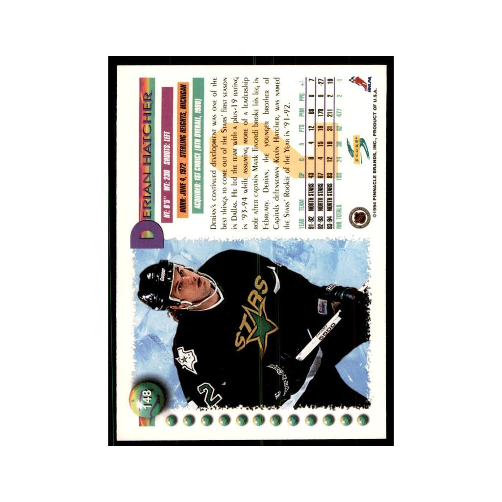 Derian Hatcher 1994 Score #148 Hockey Cards Hockey Card NM