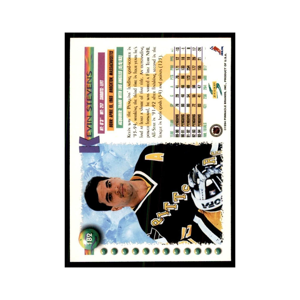 Kevin Stevens 1994 Score #182 Hockey Cards Hockey Card NM