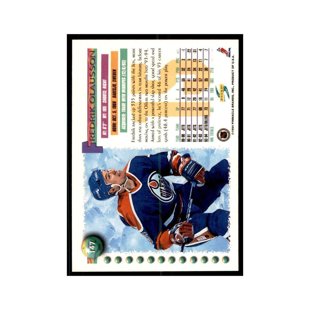 Fredrik Olausson 1994 Score #147 Hockey Cards Hockey Card NM