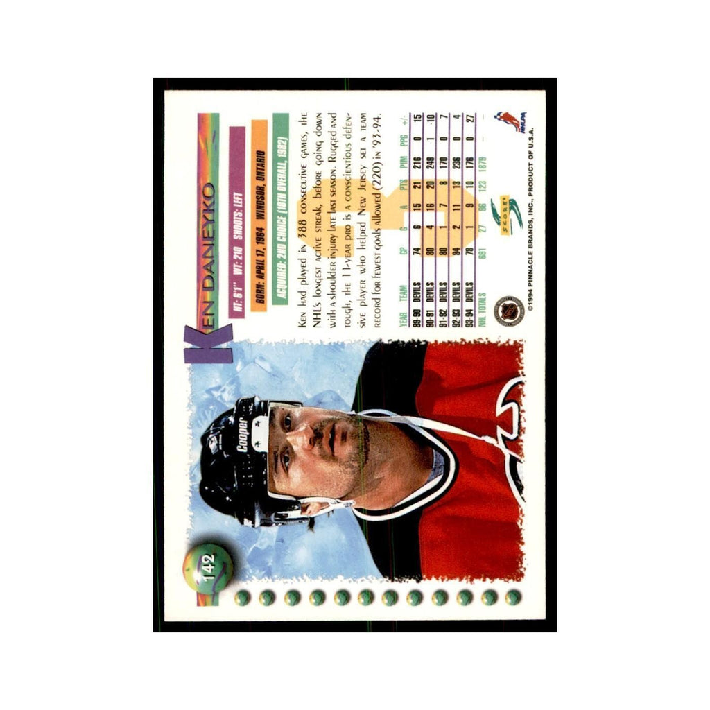 Ken Daneyko 1994 Score #142 Hockey Cards Hockey Card NM